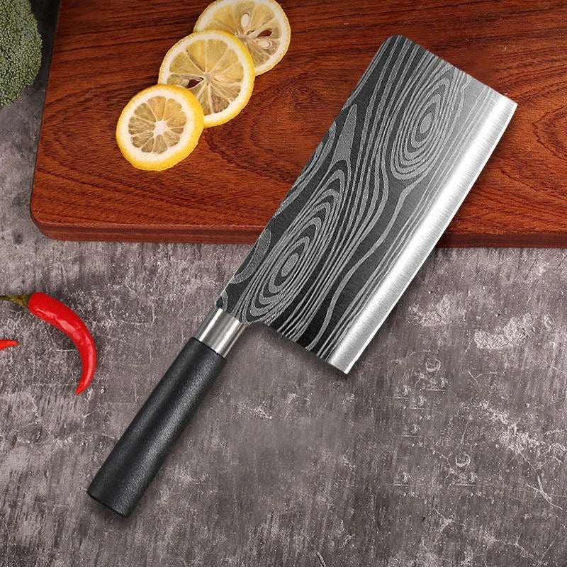 Laser Damascus Pattern Utility Kitchen Knives Set