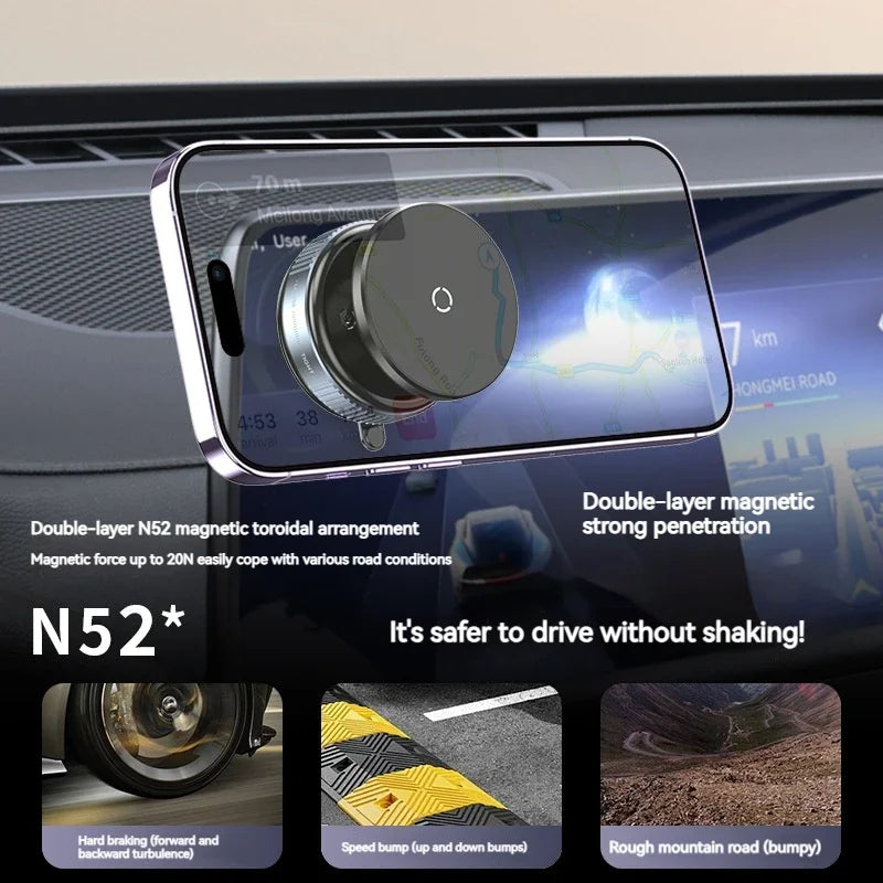 Vacuum Suction Magnetic Car Phone Holder