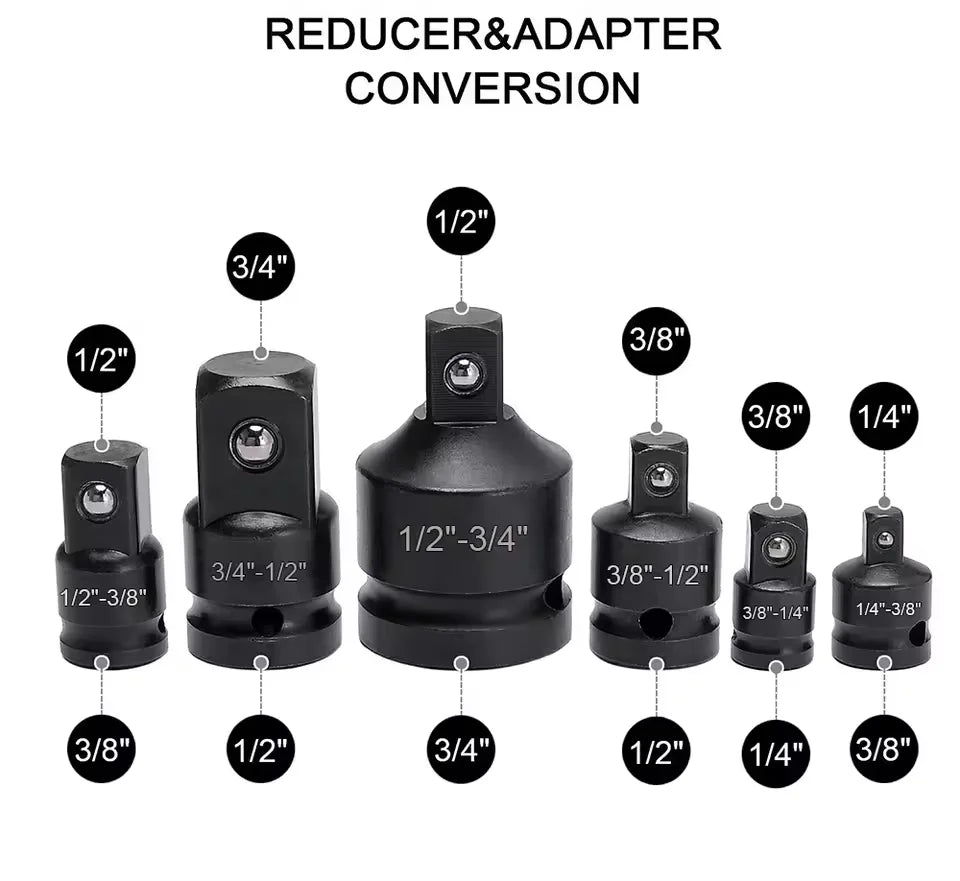 Impact Socket Wrench Convertor Set